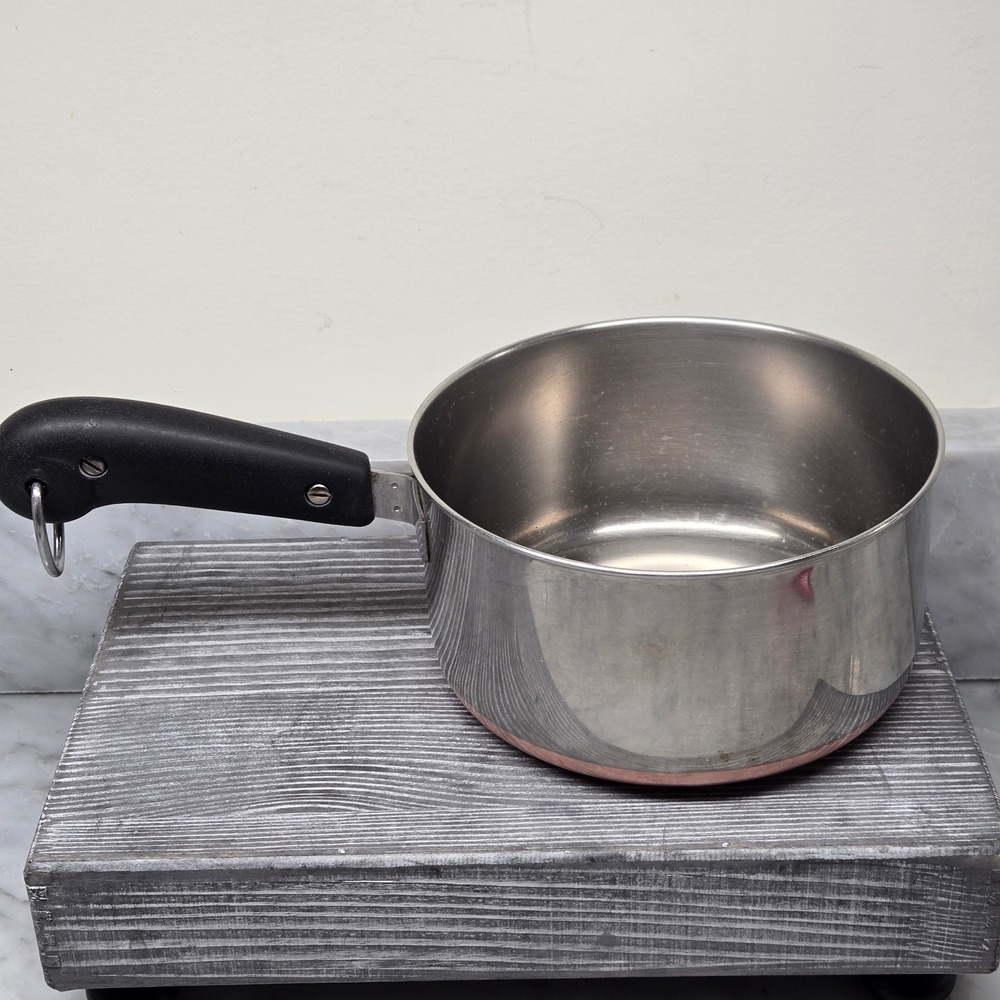 Vintage 1801 Revere Ware 1.5 Qt. Saucepan Copper Bottom Pot - No Lid